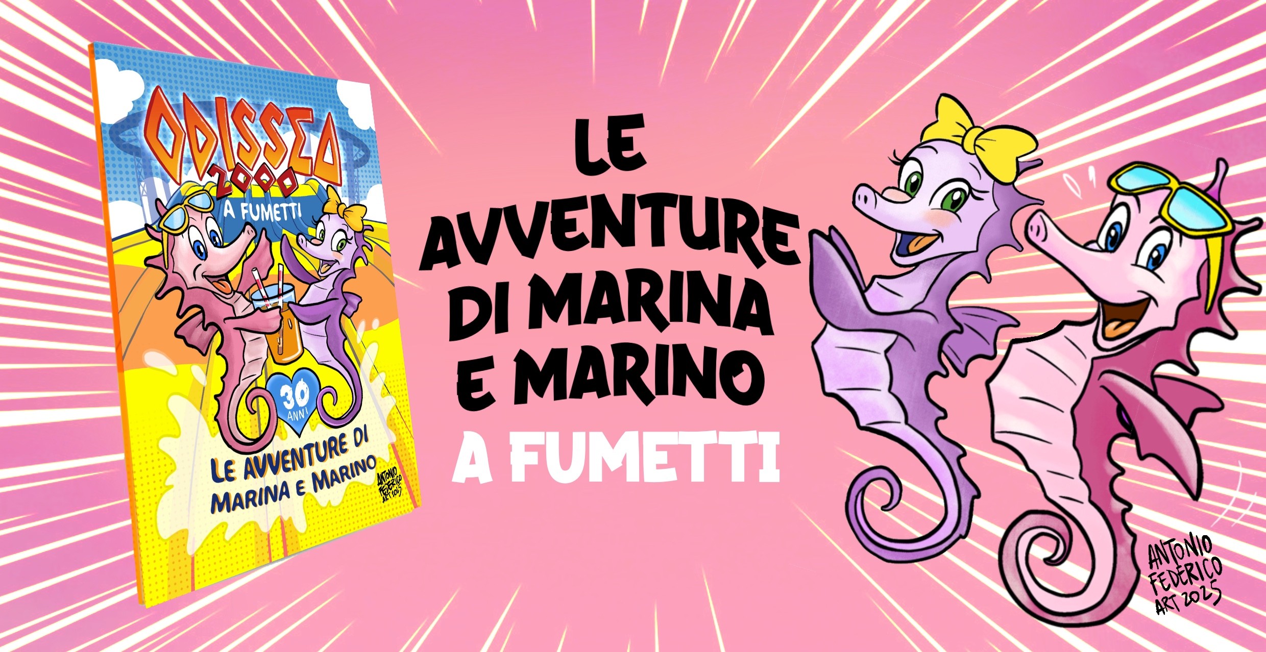 Fumetto Marina e Marino, due cavallucci marini